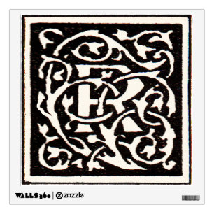 Vintage Monogram R Art Nouveau Wall Sticker