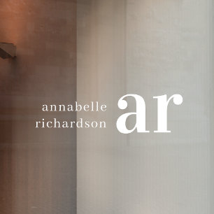 Vintage Monogram Retro Typography Nameplate Window Cling