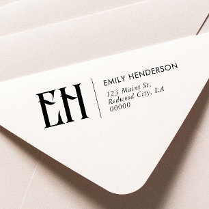 Vintage Monogram Return Address Self-inking Stamp