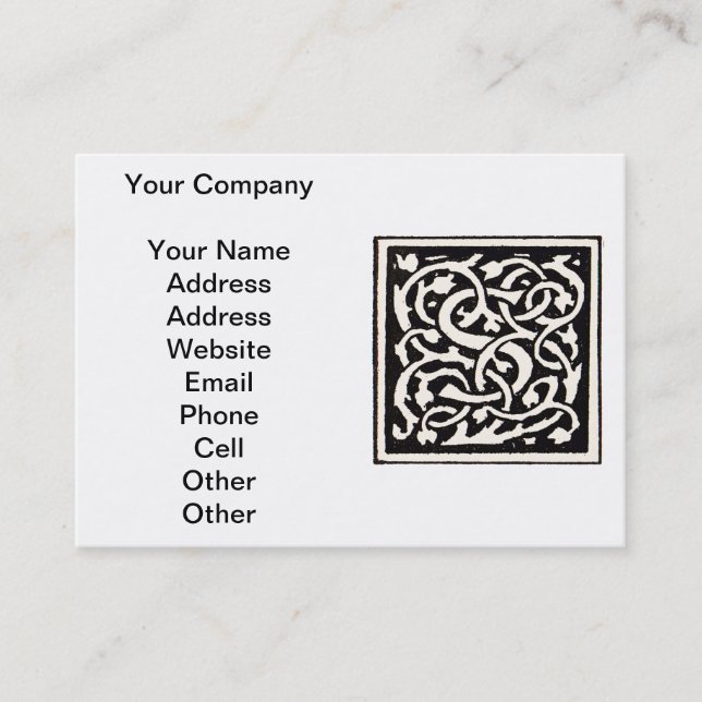 Vintage Monogram S Art Nouveau Letter Business Card (Front)