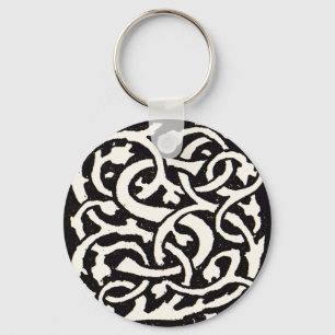 Vintage Monogram S Art Nouveau Letter Keychain
