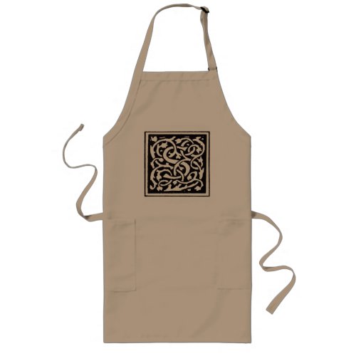 Vintage Monogram S Art Nouveau Letter Long Apron