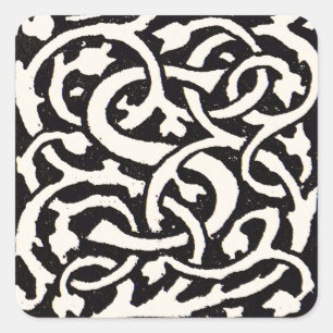 Vintage Monogram S Art Nouveau Letter Square Sticker