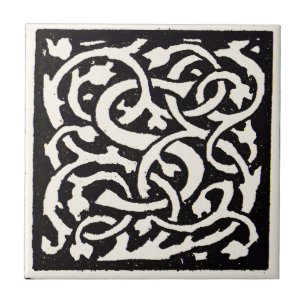 Vintage Monogram S Art Nouveau Letter Tile