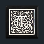 Vintage Monogram T Art Nouveau Letter Gift Box<br><div class="desc">Art nouveau Letters - Monograms from the Arts & Crafts Movement This letter T is a lovely rugged monogram created in 1901, and published in a set of books. The monogram T is surrounded by a wonderful hand-drawn vine pattern, very much in the style of the art nouveau patterns in...</div>