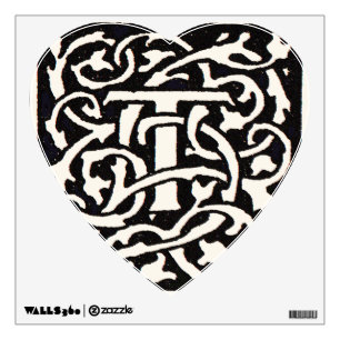 Vintage Monogram T Art Nouveau Letter Wall Decal