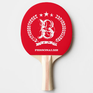 Vintage monogram table tennis ping pong paddle