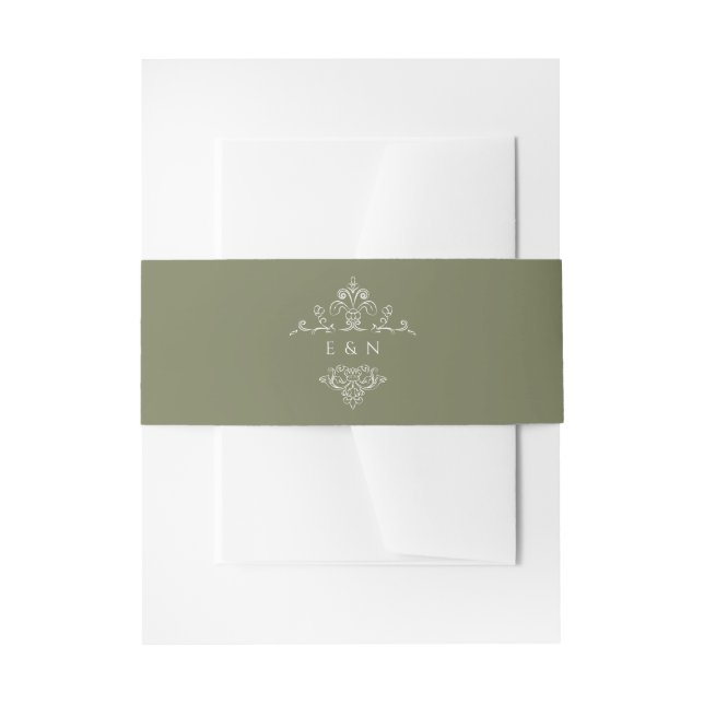 Vintage Monogram | Wedding Monogram Invitation Belly Band (Front Example)