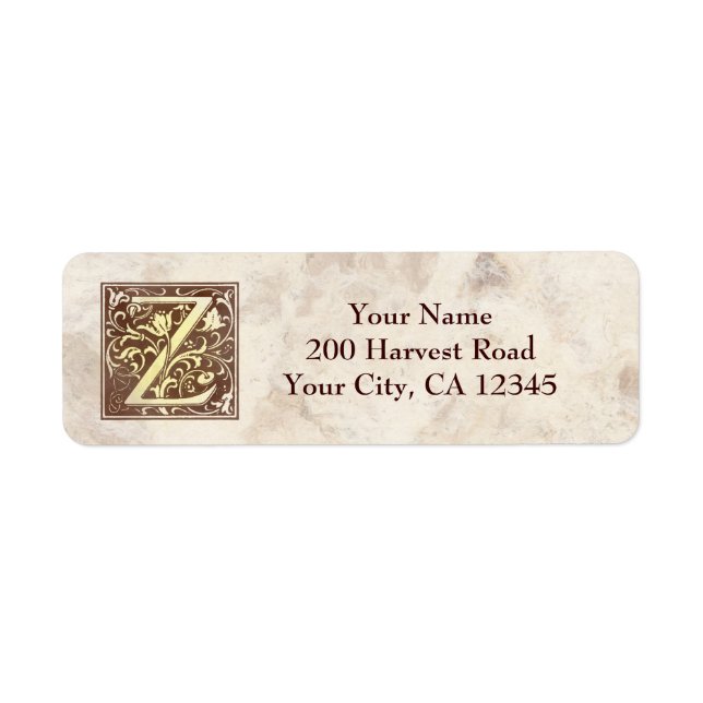 Vintage Monogram Z Label (Front)