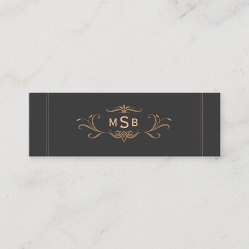 Vintage Monogrammed Elegant Mini Business Card