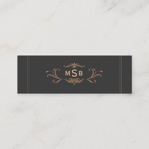 Customizable Vintage Monogrammed Elegant Mini Business Card