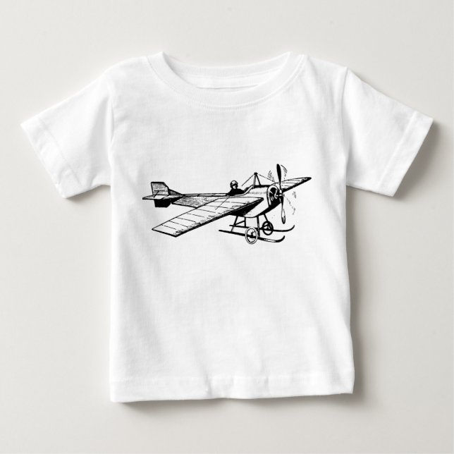 Vintage Monoplane - Black Baby T-Shirt (Front)