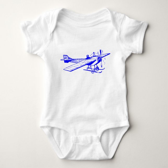 Vintage Monoplane - Blue Baby Bodysuit (Front)