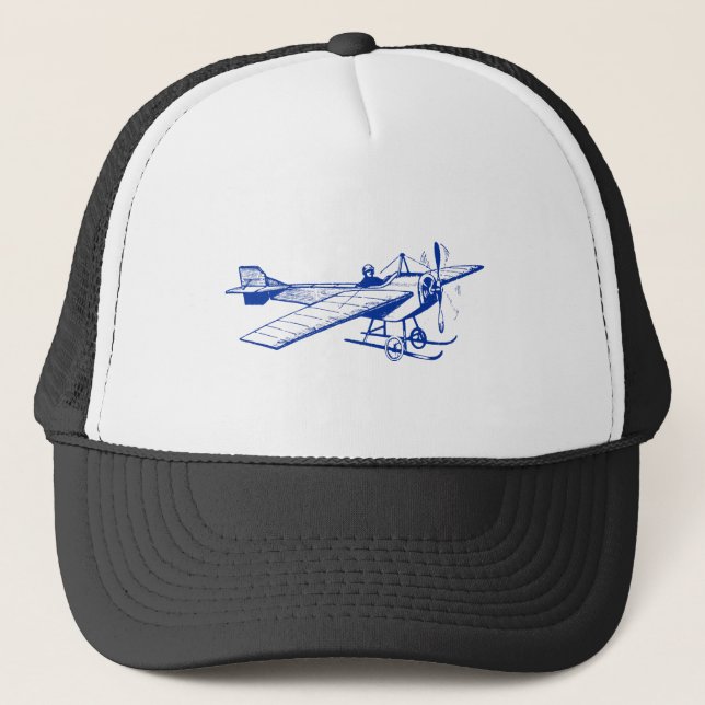 Vintage Monoplane - Navy Blue Trucker Hat (Front)
