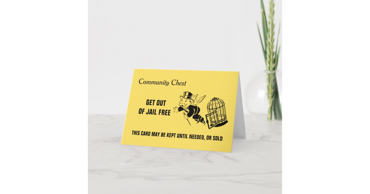 Vintage Monopoly Get Out Of Jail Card Zazzle Com