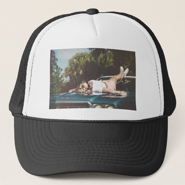 Vintage Monroe Inspired Trucker Hat (Front)