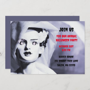 Vintage Monster Black White Bride of Frankenstein  Invitation