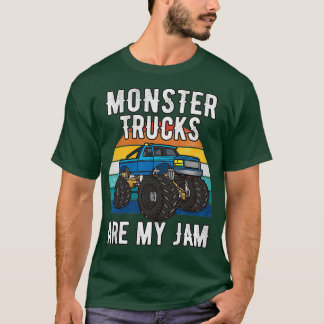 Vintage Monster Truck Are My Jam Boys Birthday Gif T-Shirt