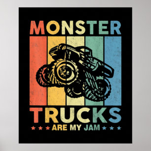 Vintage Monster Truck Are My Jam Poster