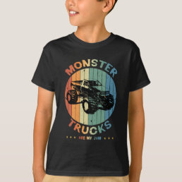 Vintage Monster Truck Are My Jam Retro Boy T-Shirt