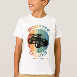 Vintage Monster Truck Are My Jam Retro Boy T-Shirt