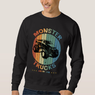 Vintage Monster Truck Are My Jam Retro Men Sweatsh Sweatshirt