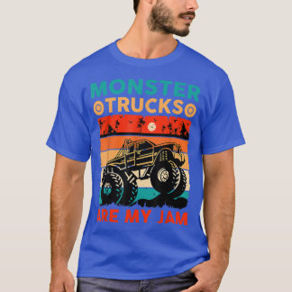Vintage Monster Truck Are My Jam Retro Sunset Cool T-Shirt