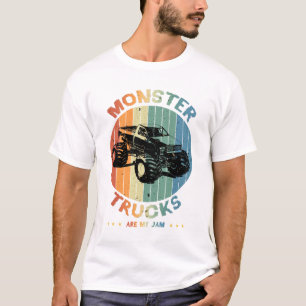 Vintage Monster Truck Are My Jam Retro Sunset Men T-Shirt