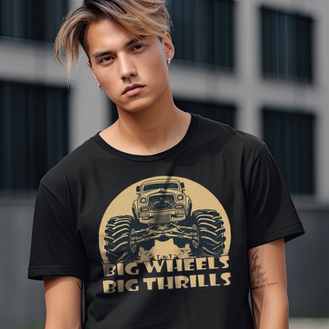 Vintage Monster Truck, Big Wheels Big Thrills T-Shirt (Creator Uploaded)