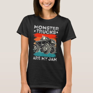 Vintage Monster Trucks Are My Jam Retro Sunset T-Shirt