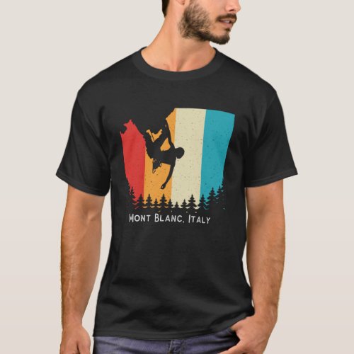 Vintage Mont Blanc Italy Rock Climbing Bouldering  T_Shirt