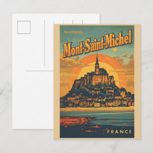 Vintage Mont-Saint-Michel France Normandy gifts Postcard