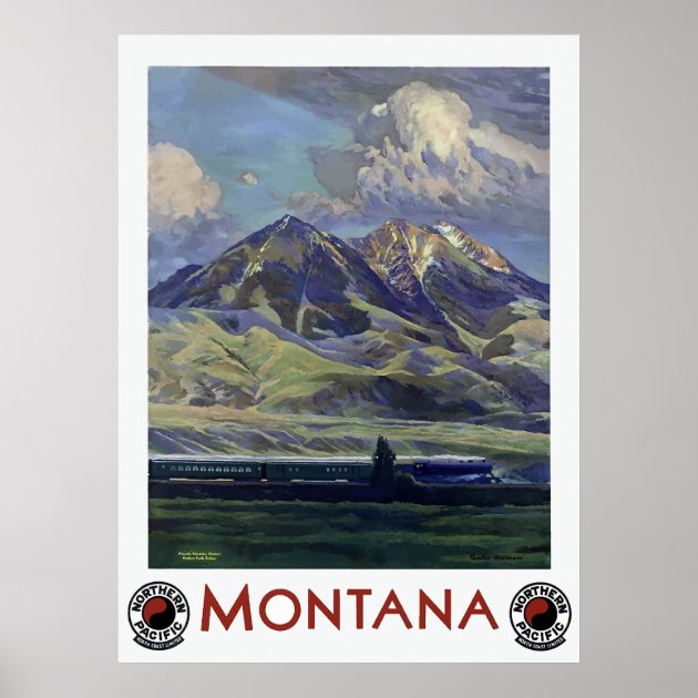Poster Vintage Montana North Coast Limited Railroad – Stile Anni '20, 24x32 Pollici
