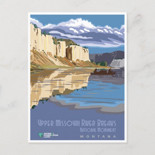 Vintage Montana River National Monument Travel Postcard