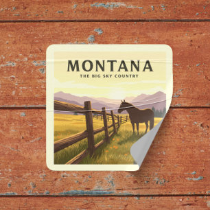 Vintage Montana Square Sticker