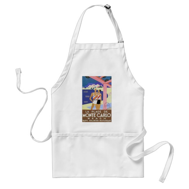 Vintage Monte Carlo Beach Adult Apron (Front)