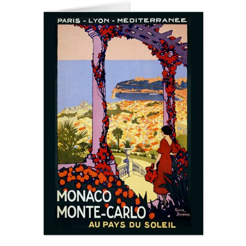 Vintage Monte Carlo Monaco Travel Card
