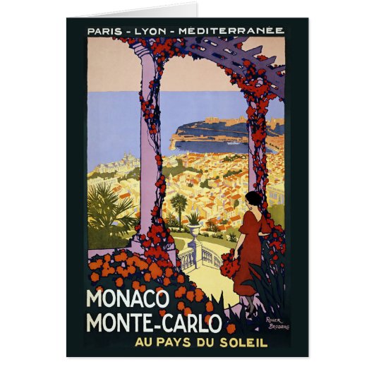 Vintage Monte Carlo Monaco Travel Card (Front)