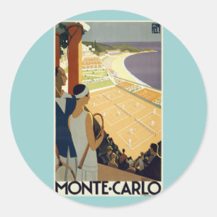 Vintage Monte Carlo Monaco Travel Classic Round Sticker