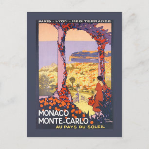 Vintage Montecarlo (Monaco) Poster postcard