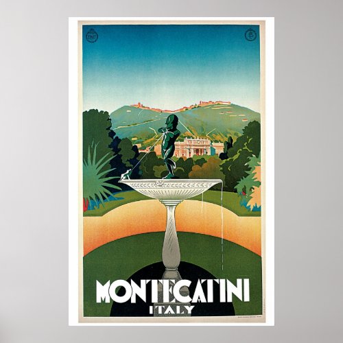 Vintage Montecatini Italian travel advert Poster