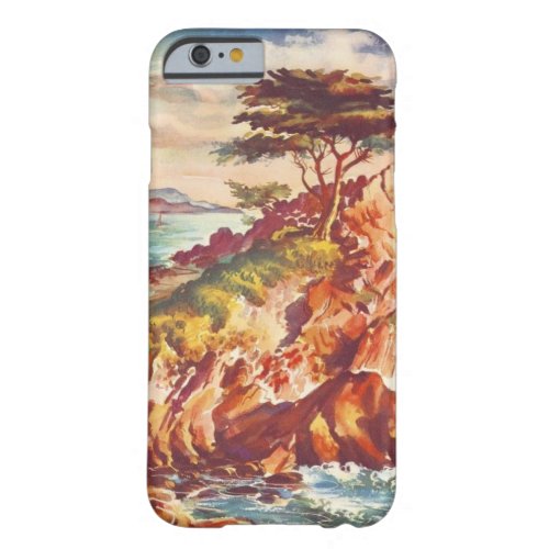 Vintage Monterey Coastline Californian Tourism USA Barely There iPhone 6 Case