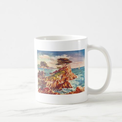 Vintage Monterey Coastline Californian Tourism USA Coffee Mug