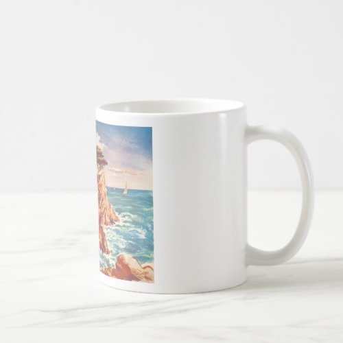 Vintage Monterey Coastline Californian Tourism USA Coffee Mug