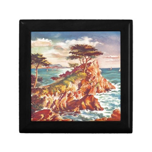 Vintage Monterey Coastline Californian Tourism USA Gift Box