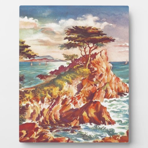 Vintage Monterey Coastline Californian Tourism USA Plaque