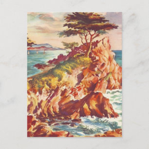 Vintage Monterey Coastline Californian Tourism USA Postcard