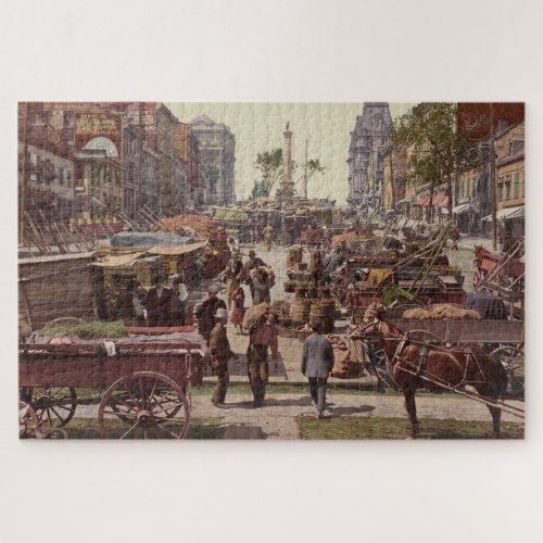 Vintage Montreal Canada Market Photo Jigsaw Puzzle