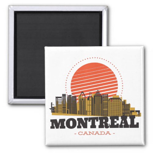 Vintage Montreal Canada Skyline    Magnet