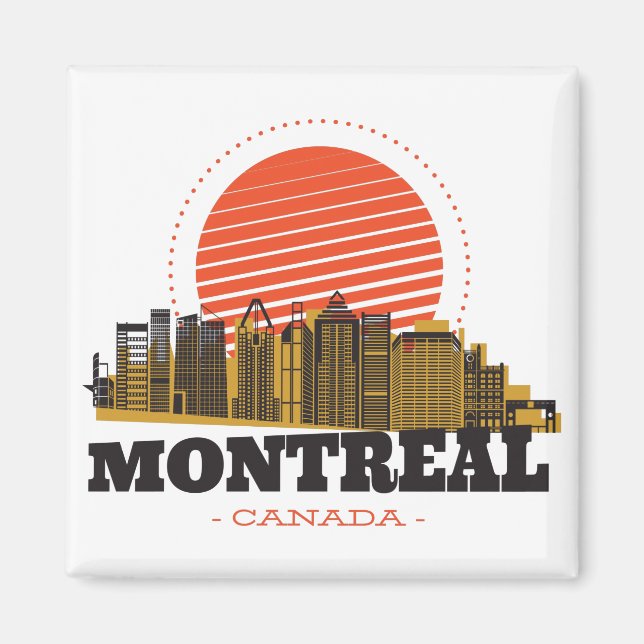 Vintage Montreal Canada Skyline    Magnet (Front)